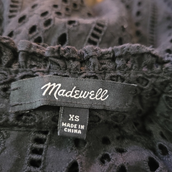 Madewell Mockneck Ruffled Eyelet Blouse - Picture 7 of 8